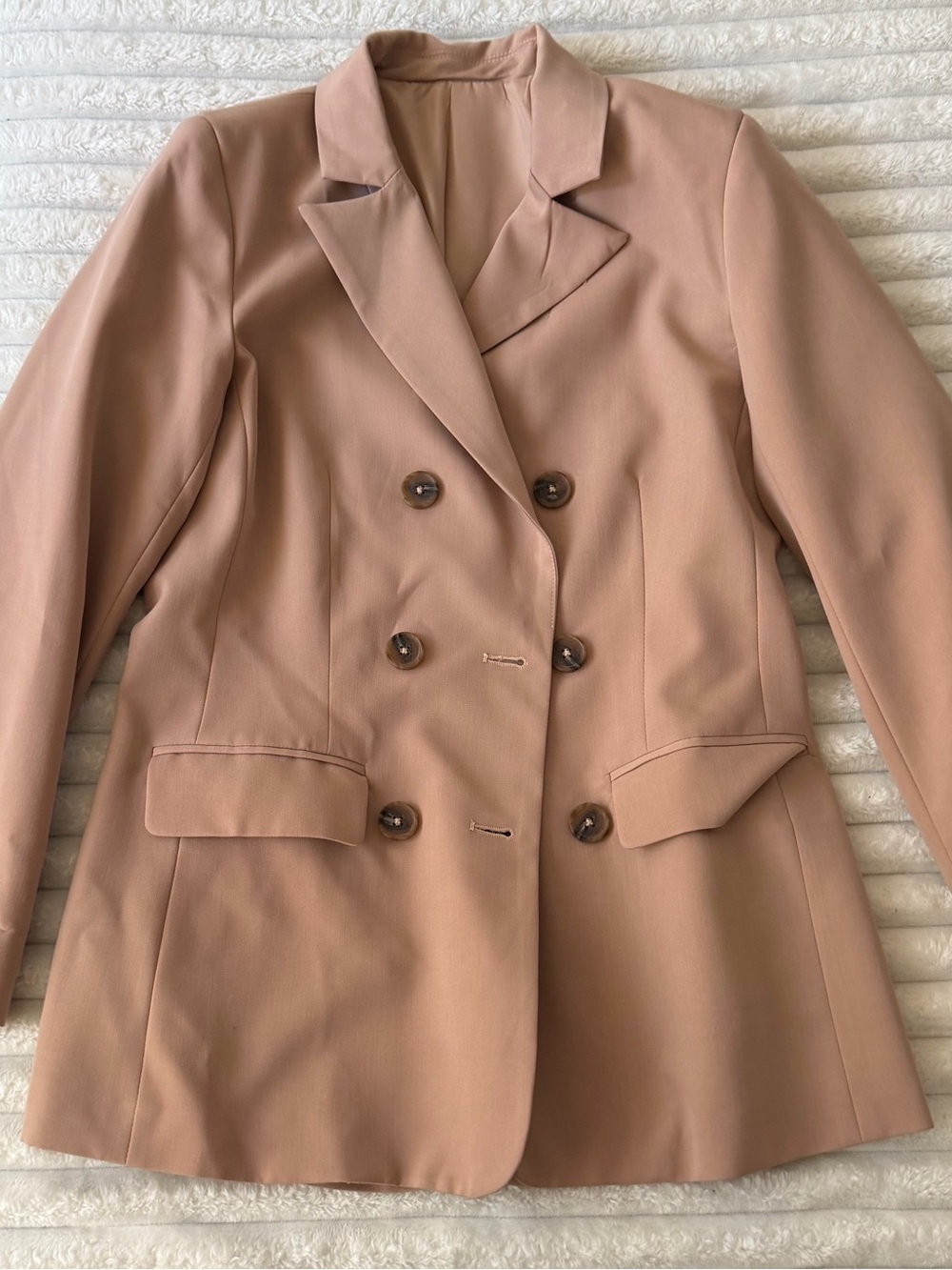 Women's Double-Breasted Blazer Jacket - Dusty Rose